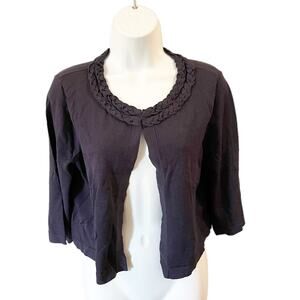 Alfani Cardigan Sweater Blue Woven Collar Size Large